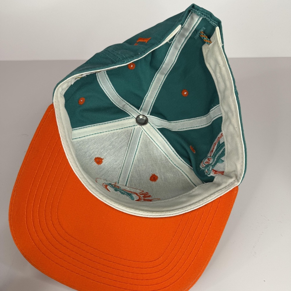 Vintage Miami Dolphins Hat Cap Strap Back Mens One Size Green NFL #1 Apparel - Picture 6 of 10
